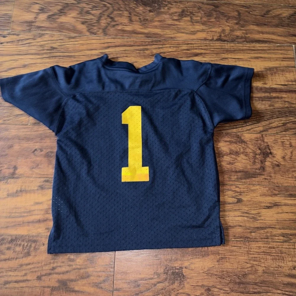 Adidas Michigan Wolverines #1 College Football Jersey Youth 5/6 Blue